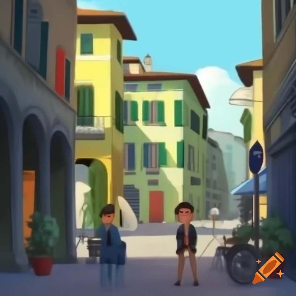 Cartoon art of Parma, Italy