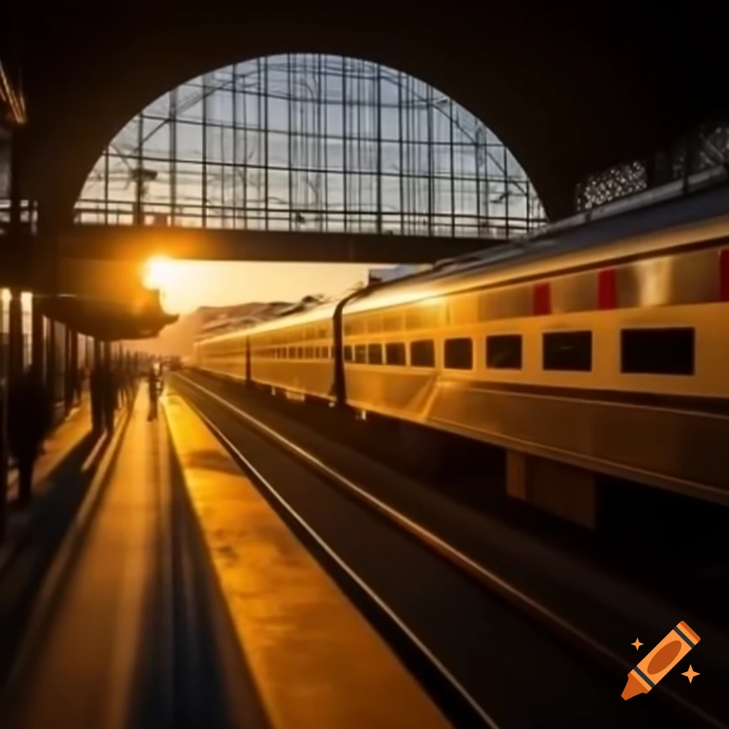 Sunrise at Penn Station in Galieotropolis with PATH and Acela Express trains