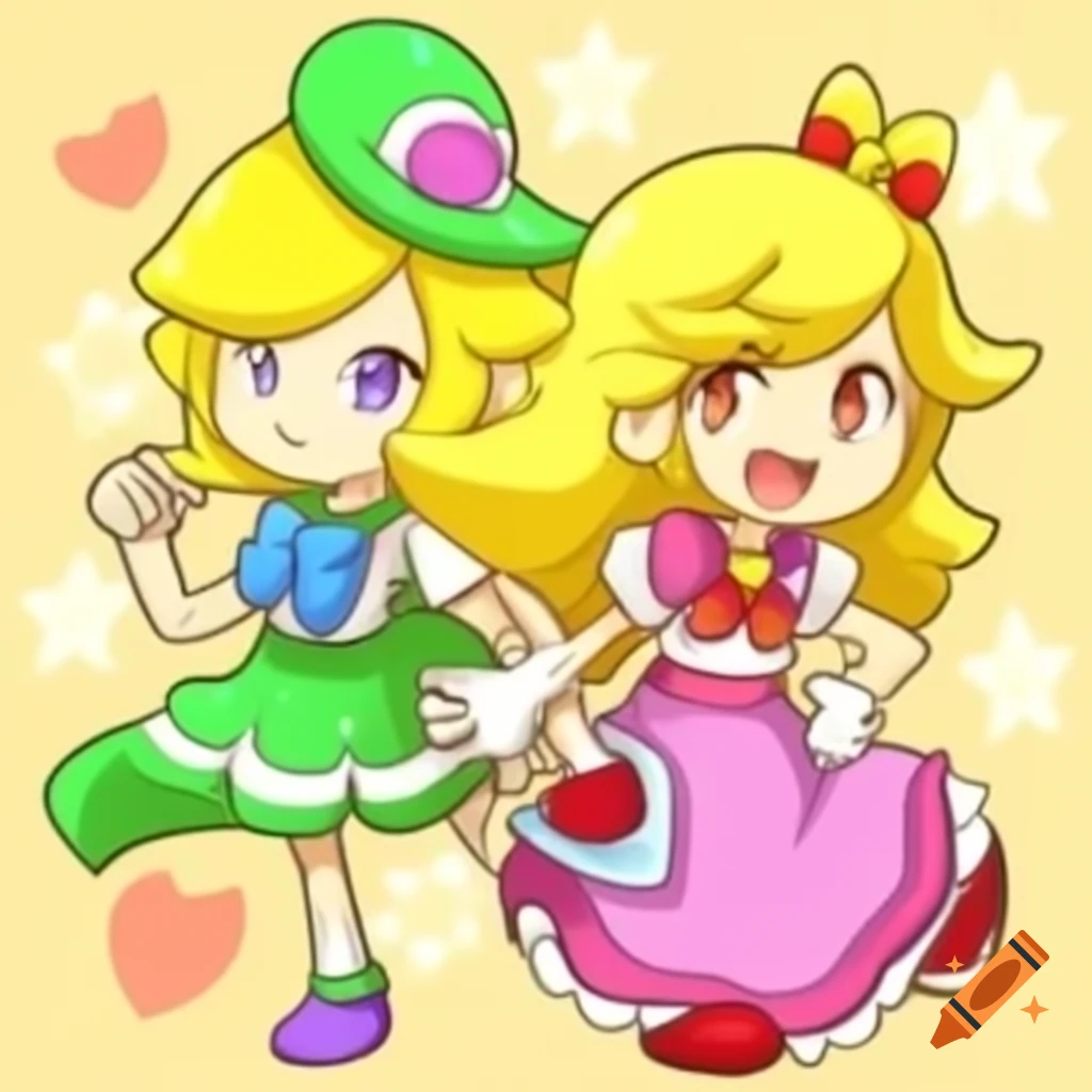 Arle Nadja and Amitie from Puyo Puyo in Spanish cartoon style