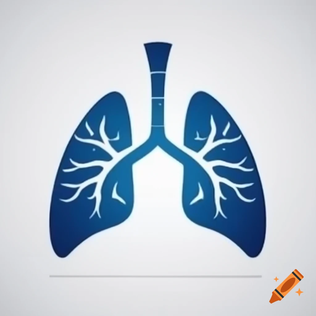 Futuristic lung logo design on white background