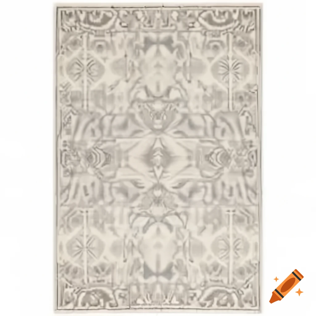 Accent rug design with white background