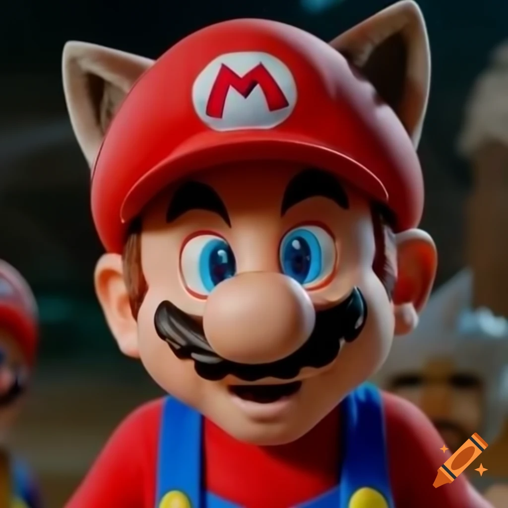 Animated Waluigi In Black Suit And Sunglasses Standing In Front Of Mario Kart Trophies On Craiyon