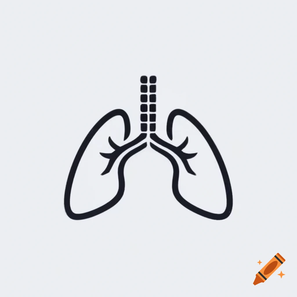 Sleek respiratory logo on white background on craiyon