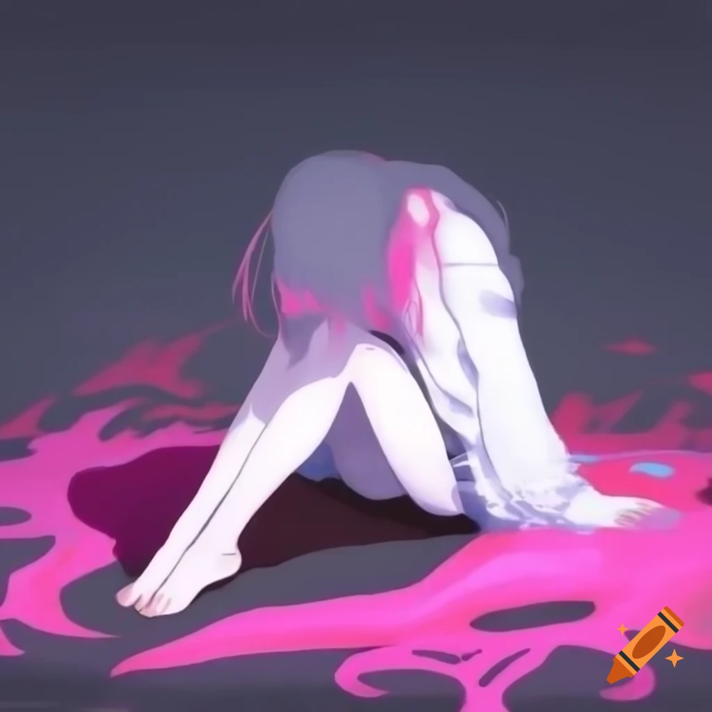 Painting featuring large pink text 'Queen of Disaster' with silhouette of a girl with long hair