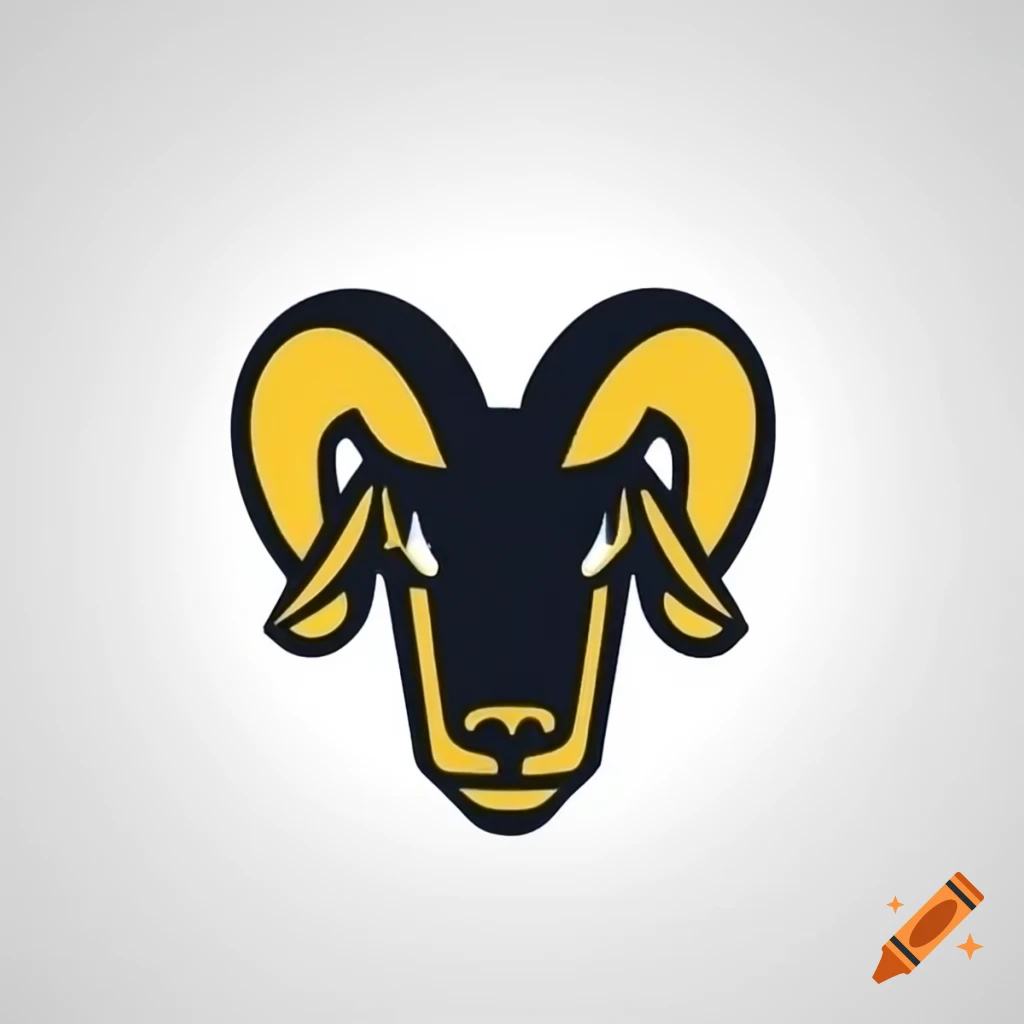 Mean looking black sheep logo for bicycle racing team in black and gold