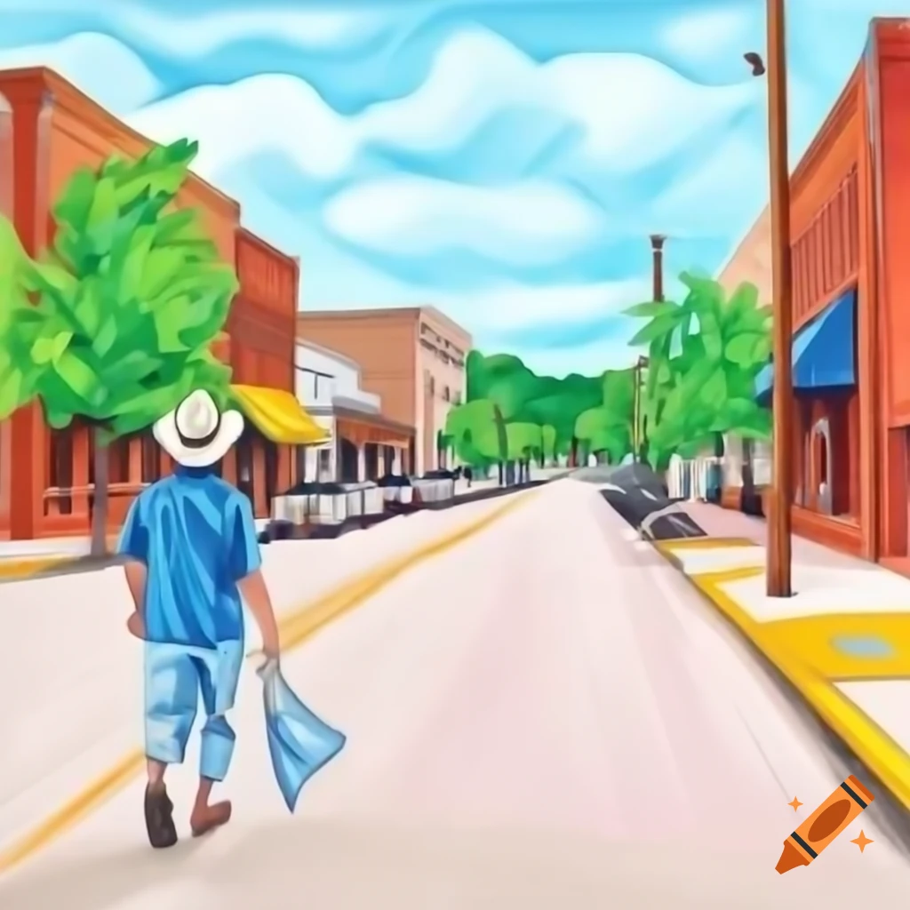 Walking through a street in Tallassee, Alabama