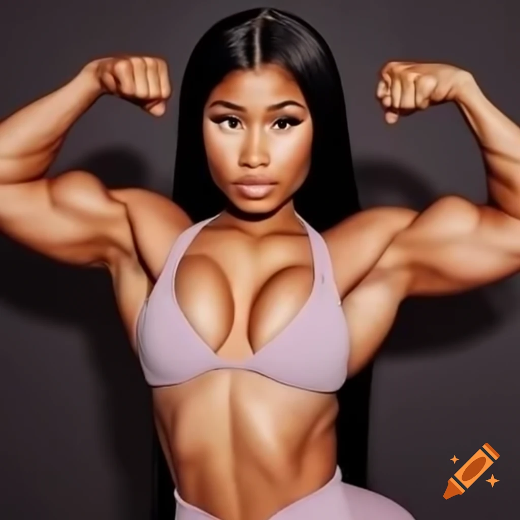 Nikki Minaj portrayed with muscular physique