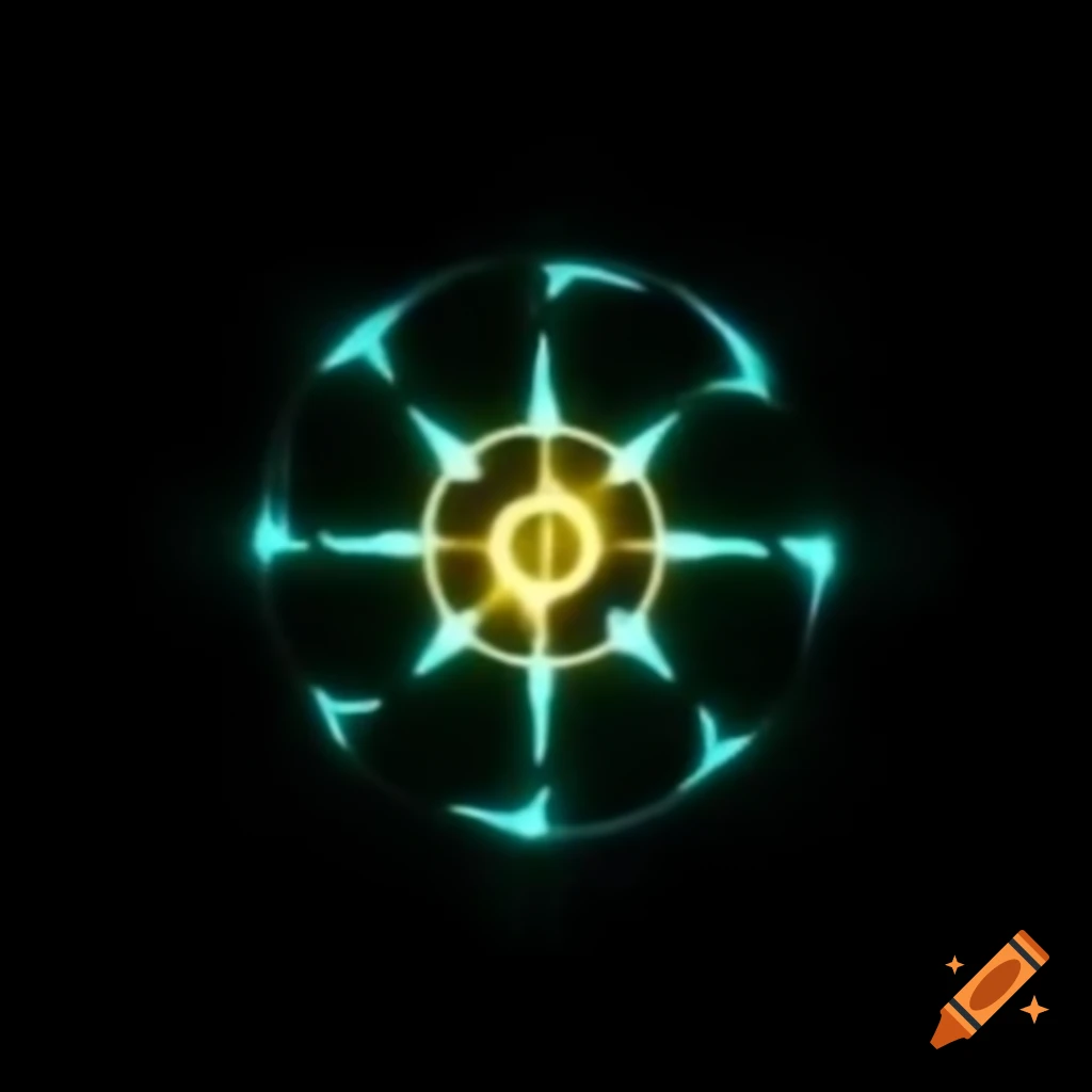 Glowing symbol displayed on a black background