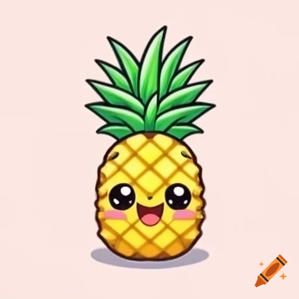 Cute cartoon-style pineapple