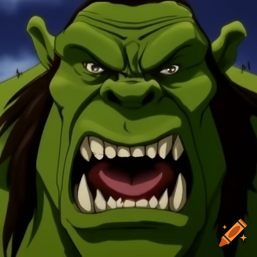 80s-90s anime OVA character resembling orc with large fangs
