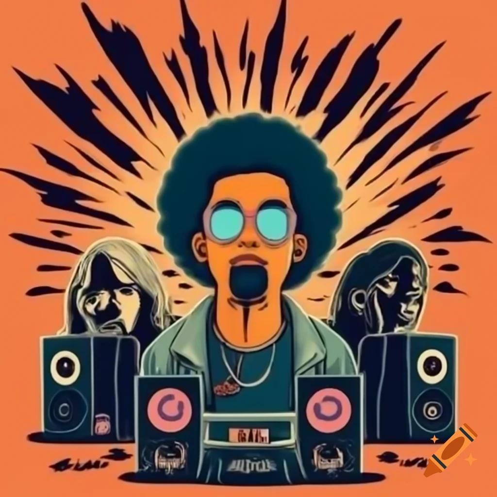 Artistic and colorful progressive rock album cover design