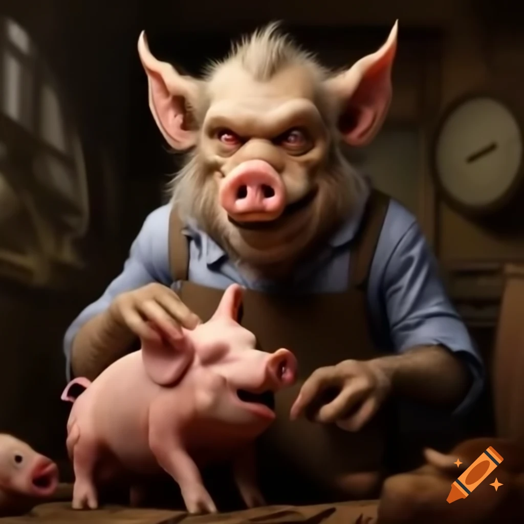 Mr. Beast gifting pigs in a playful scene