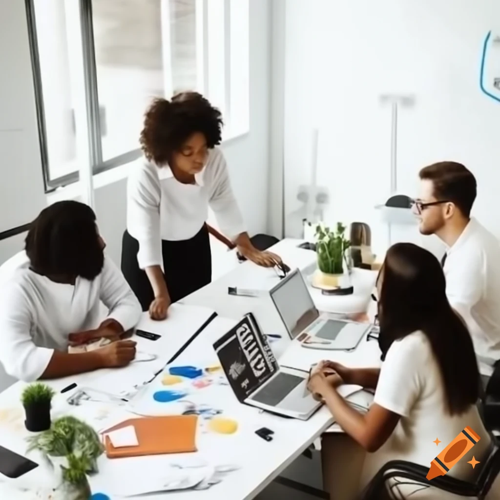 Professional accountant team collaborating with clients in modern office setting