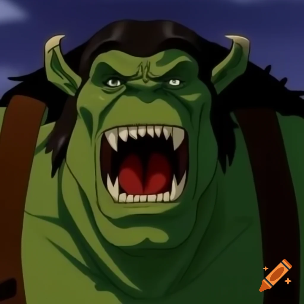 80s-90s anime OVA character resembling orc with large fangs