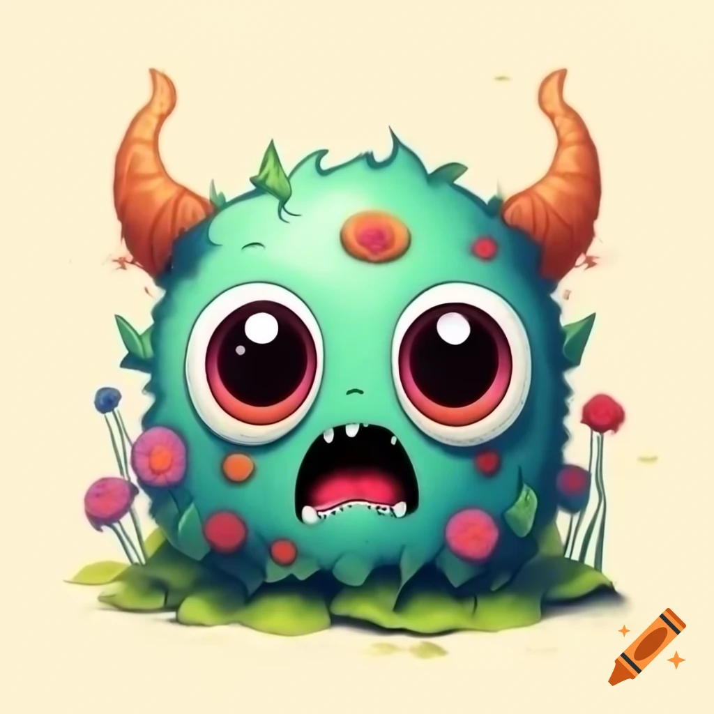 A whimsical flower monster illustration