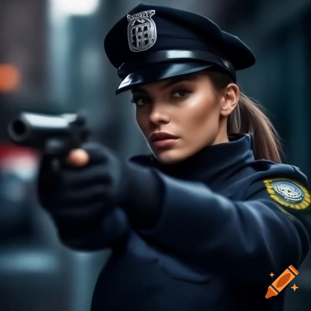Photorealistic Portrait Of A Policewoman Resembling Amy Adams Taking 