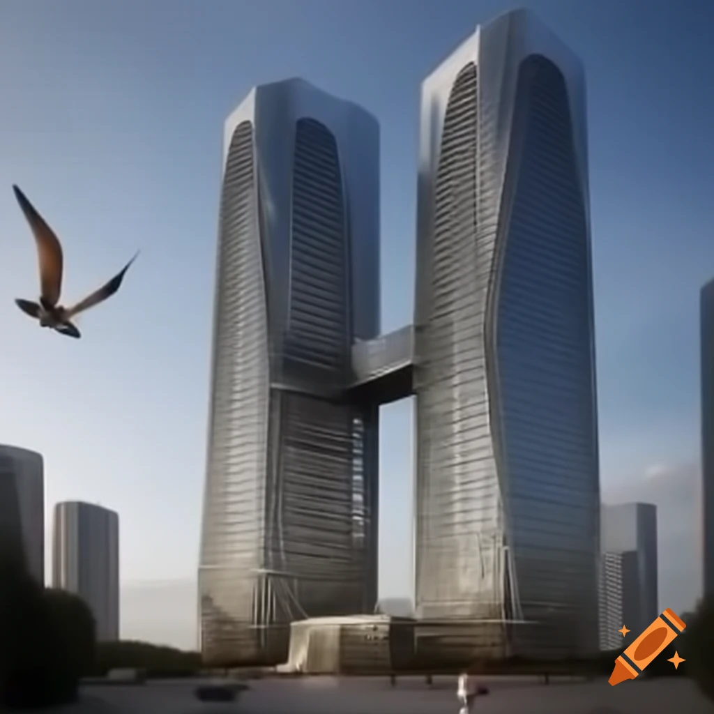 Realistic depiction of twin towers being hit by a flying cat