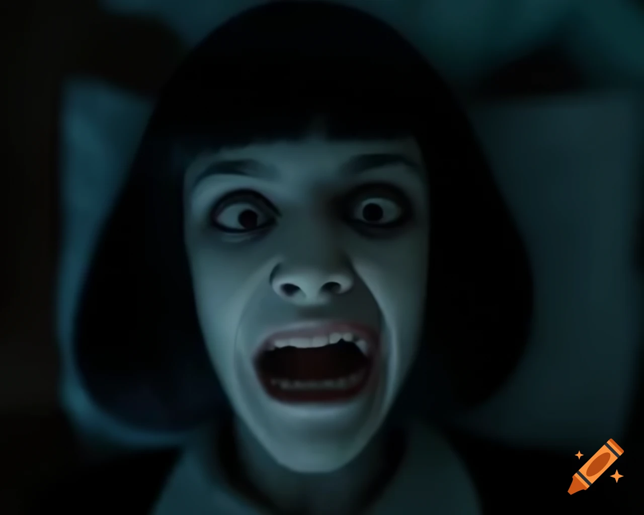 Mysterious horror-themed girl character
