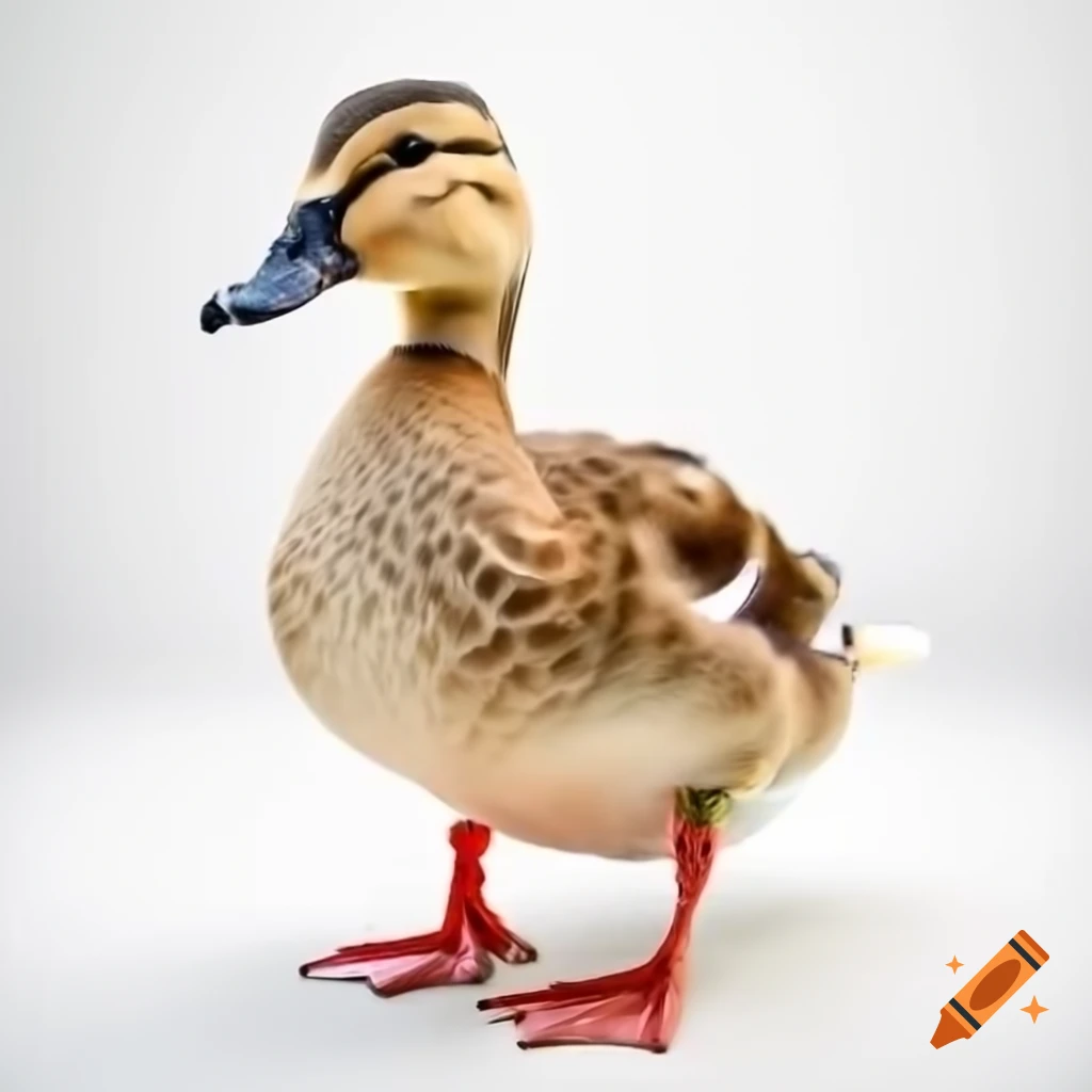 Duck on plain white background