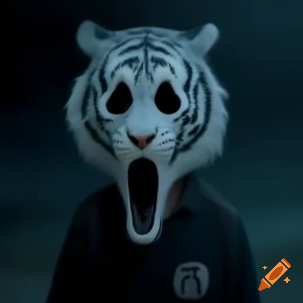 Tony Tiger reimagined as Ghost Face from Scream