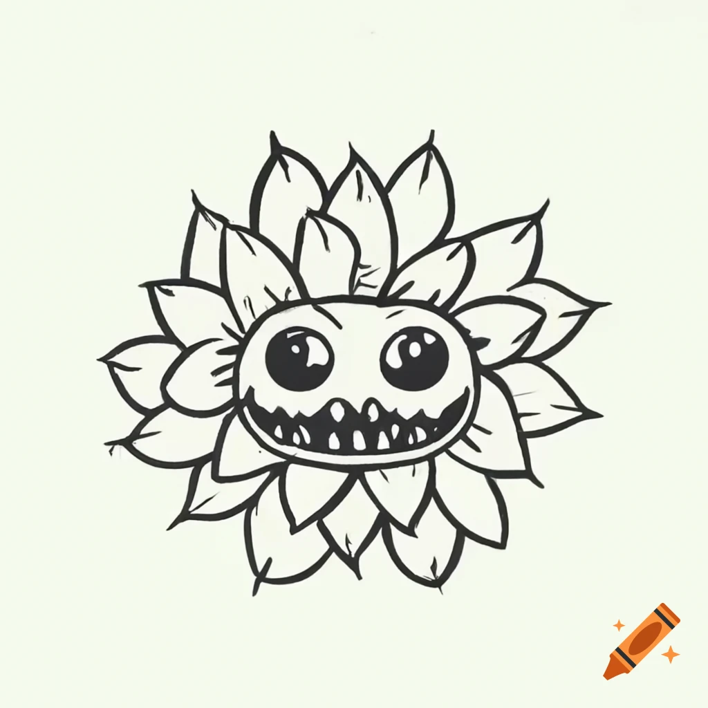 A whimsical flower monster illustration