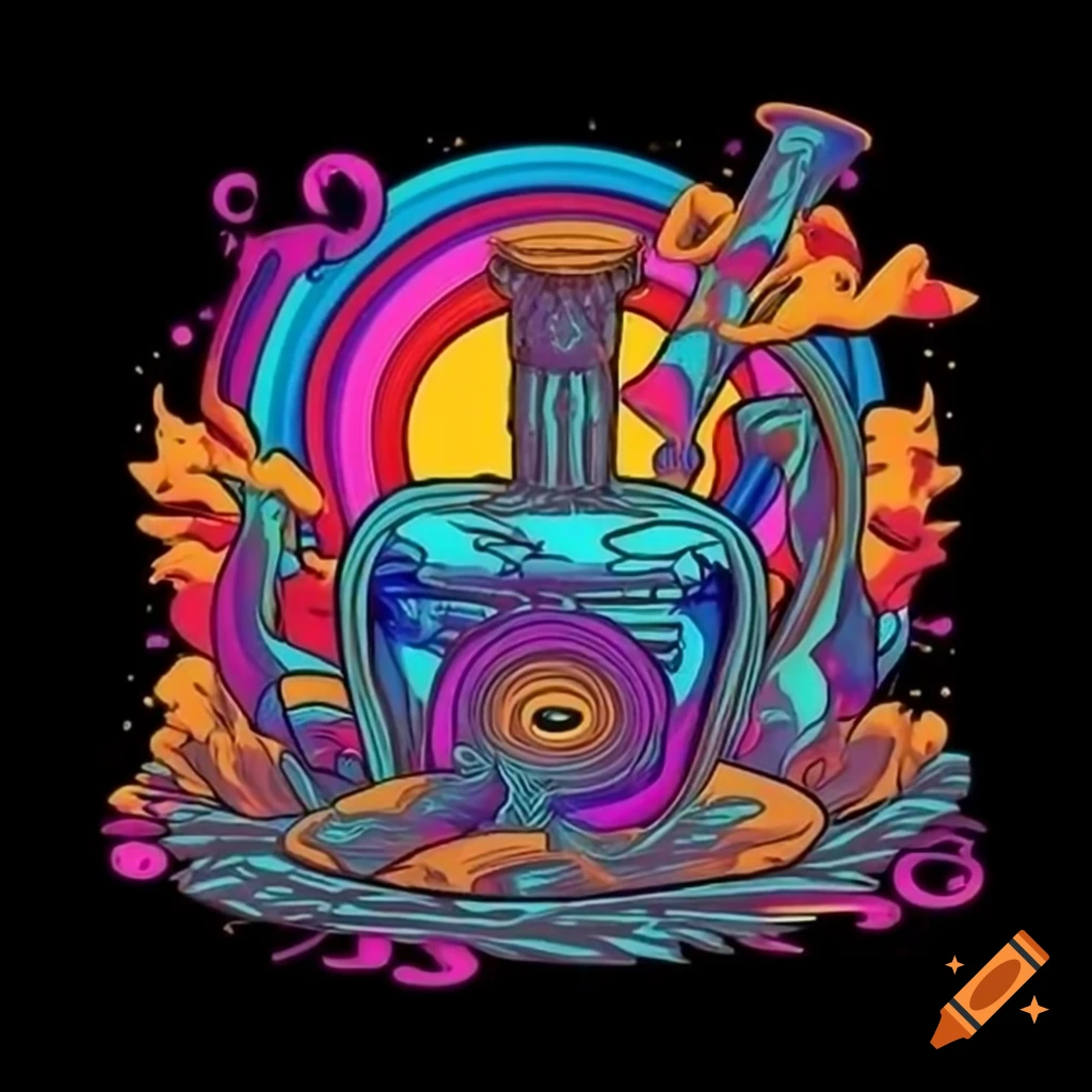 Psychedelic metal stoner album cover featuring vibrant colors and abstract designs