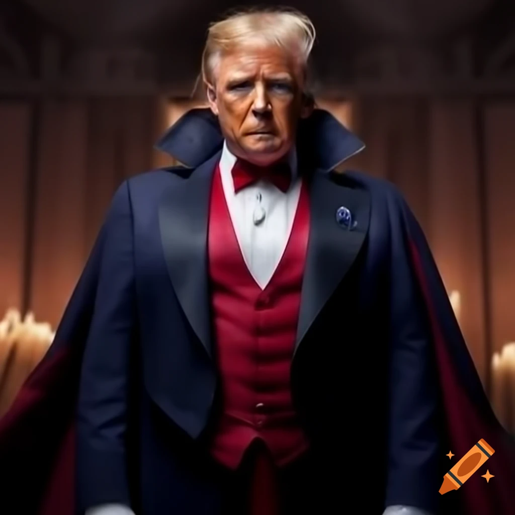 Political satire depicting Donald Trump as Dracula