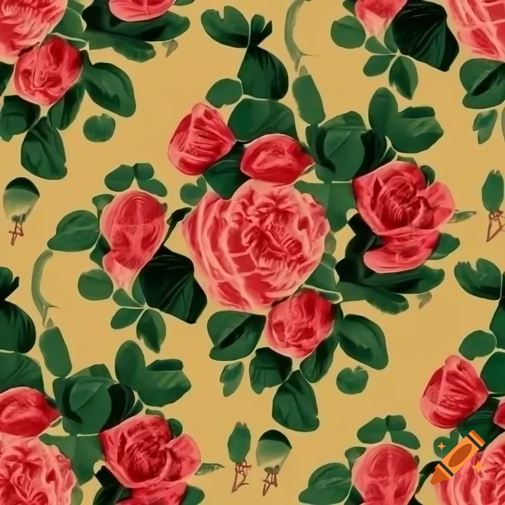 Victorian vintage antique rose pattern in classic art style