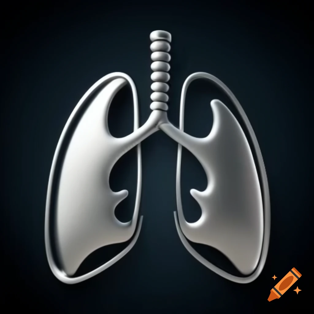 3D metal representation of a respiratory symbol