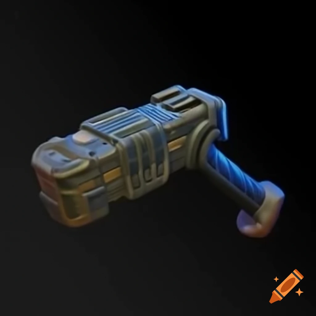 Ancient sci-fi handheld battery pack with handle