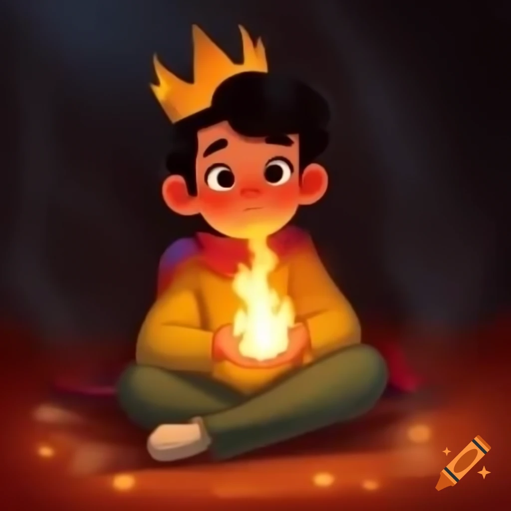 Young prince of Fire sitting