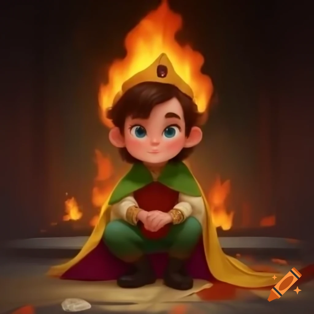 Young prince of Fire sitting