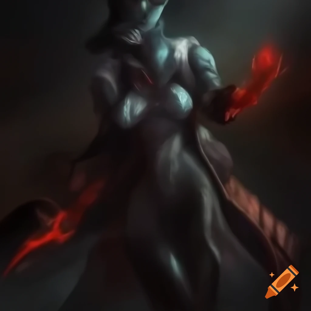 Surreal female alien inspired by horror games and artists