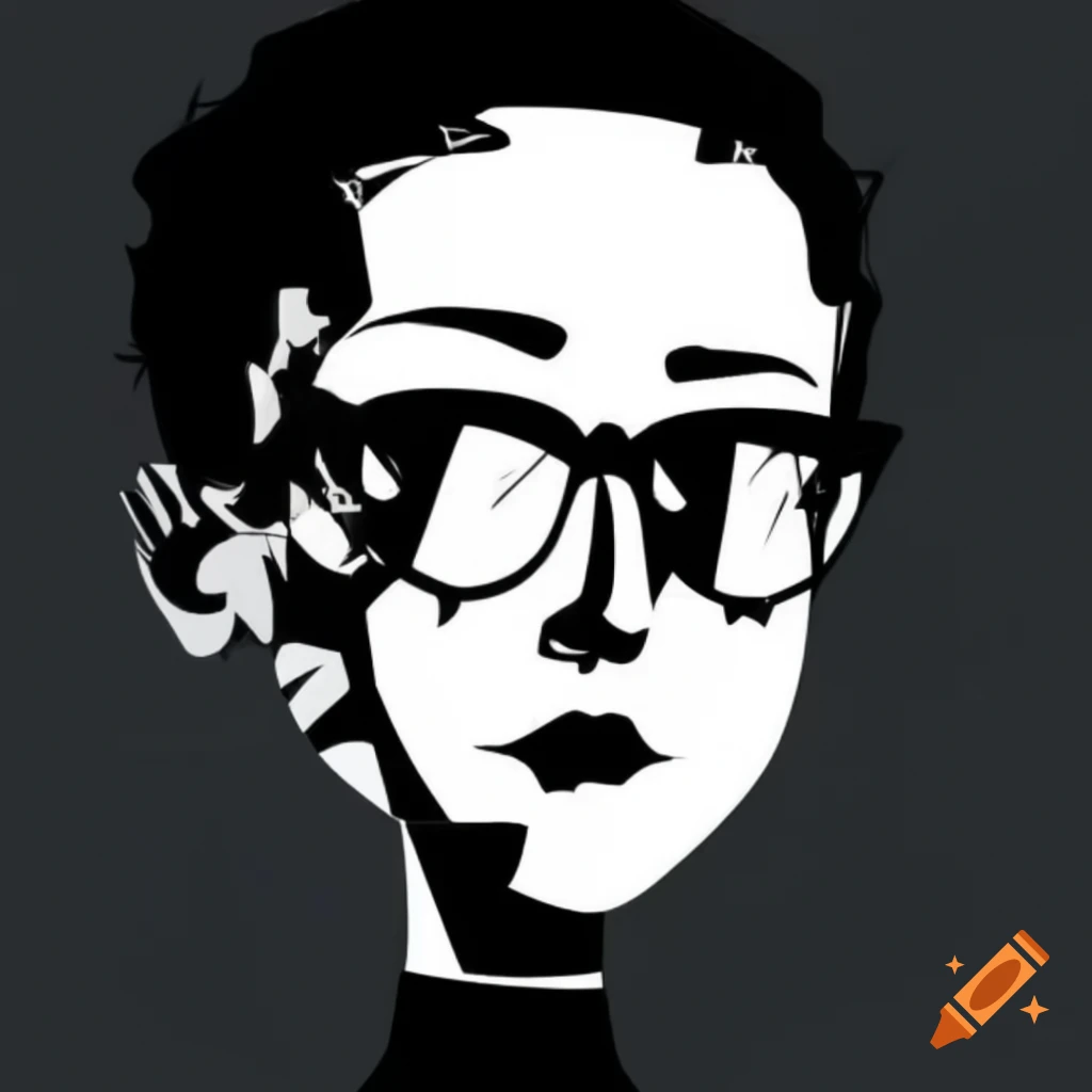 Modern profile picture design in black and white featuring the nickname Dóm