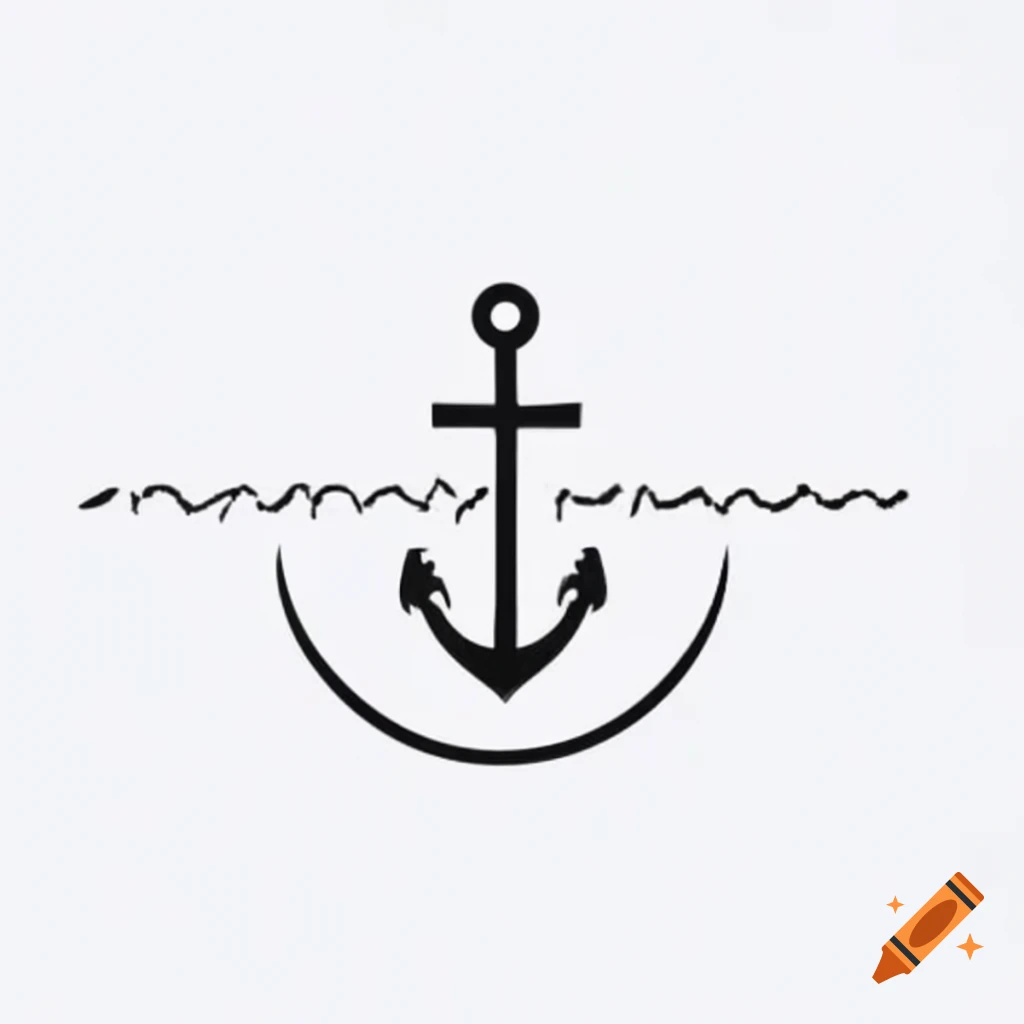 Minimalist logo design featuring an anchor-like cross