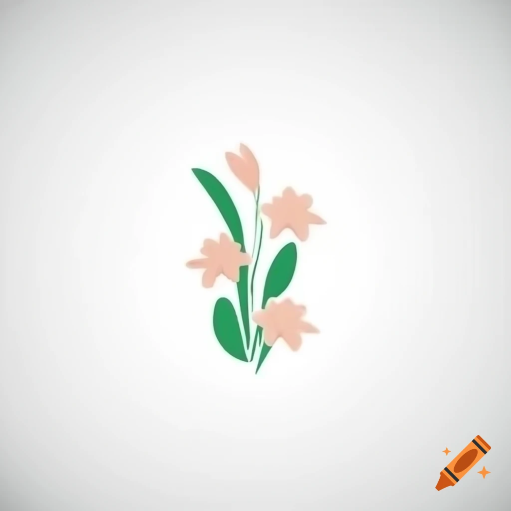 Cute lily logo on light pink background