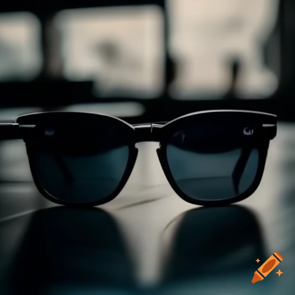 Dark sunglasses resting on a table