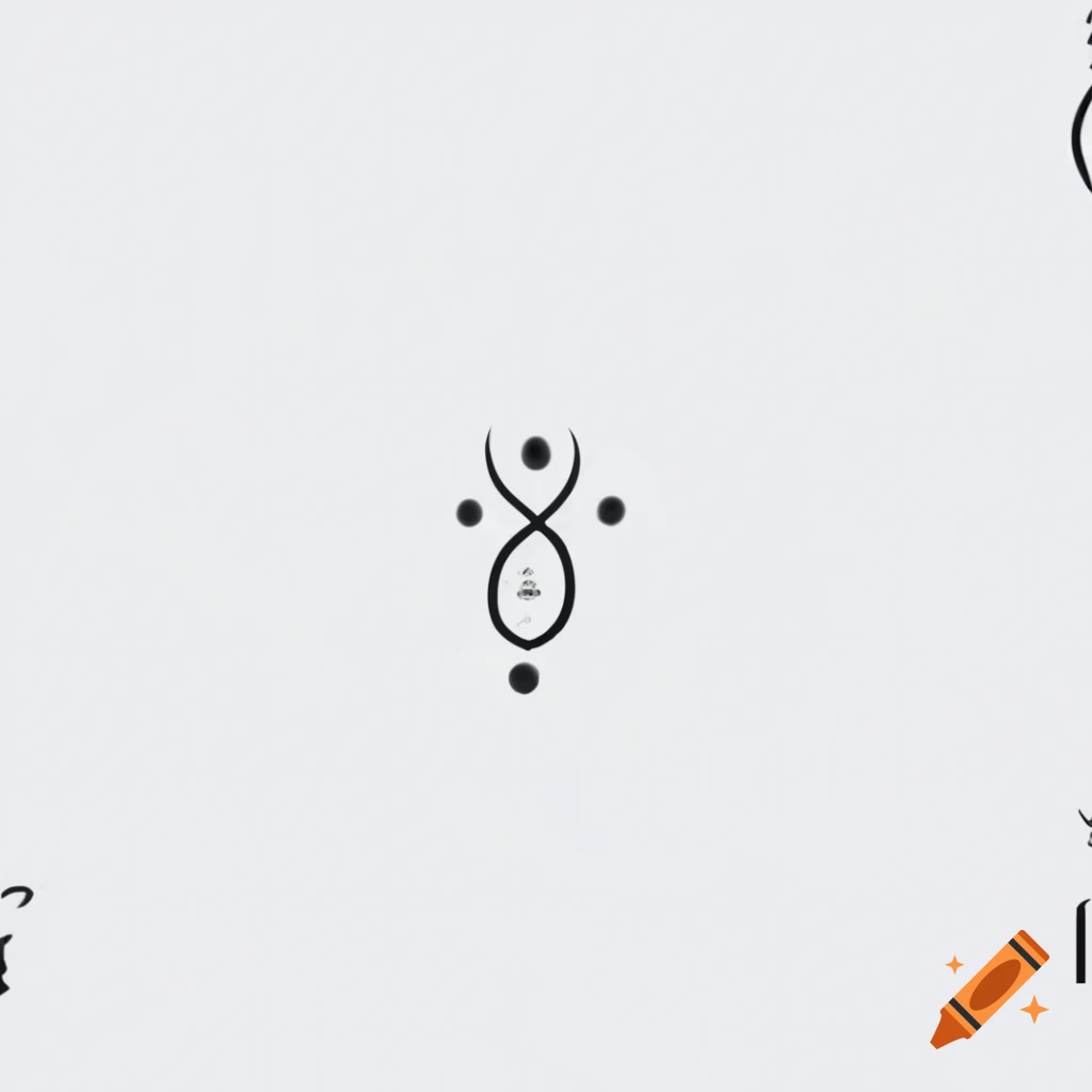 Minimal futuristic mystical numerology symbols on white, Hilma af Klint inspired