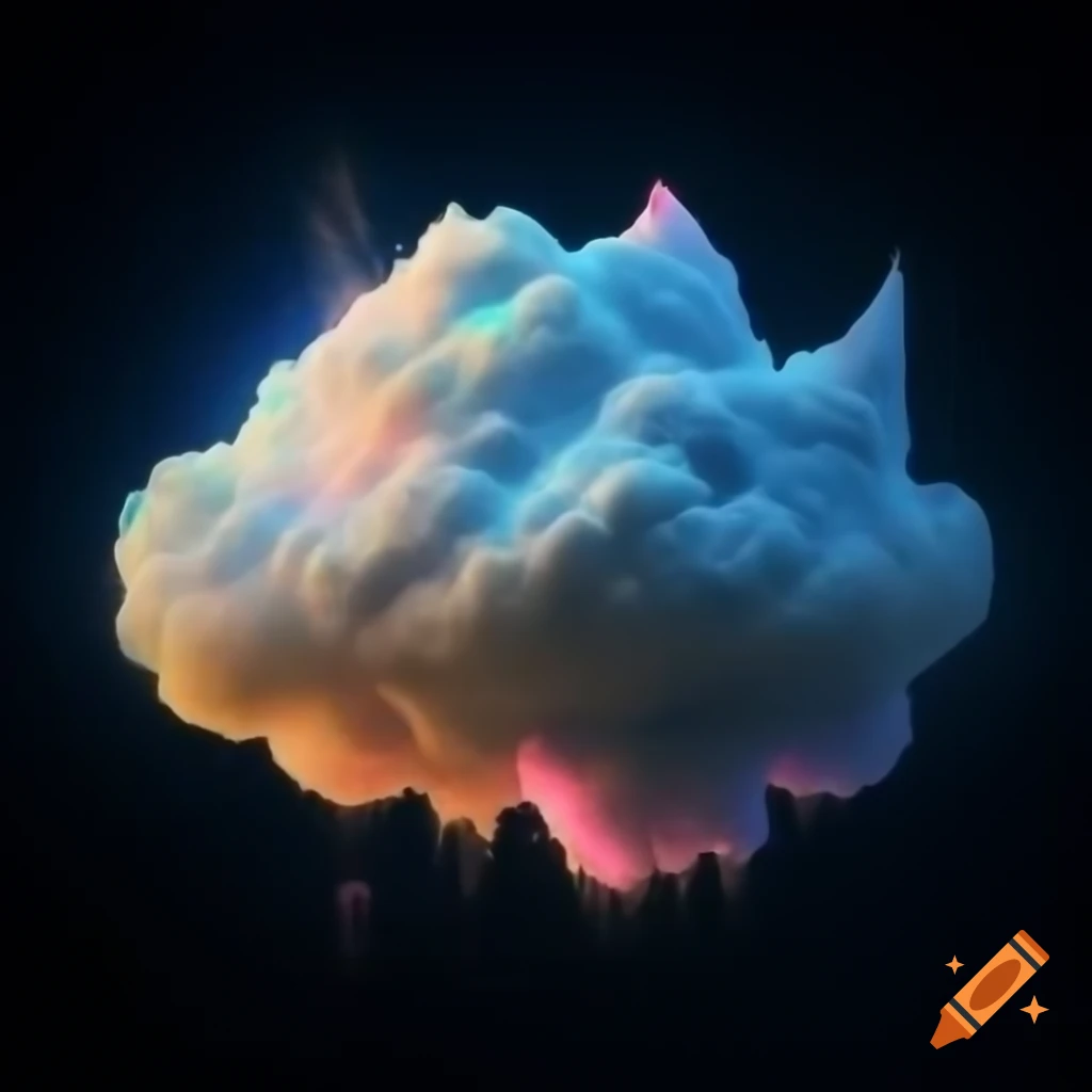 Iridescent cloud shaped like a cat