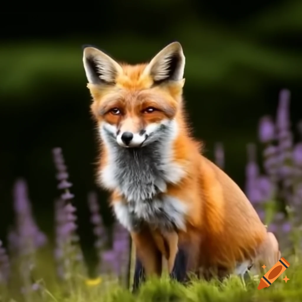 Red fox trotting in natural environment, high detail