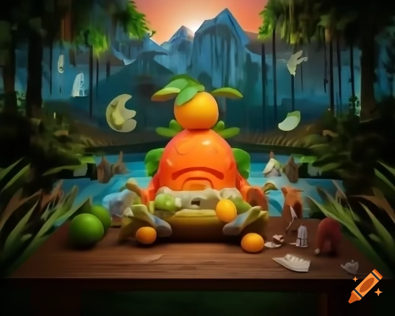 Surreal hyperrealistic world created with advanced technologies featuring nature
