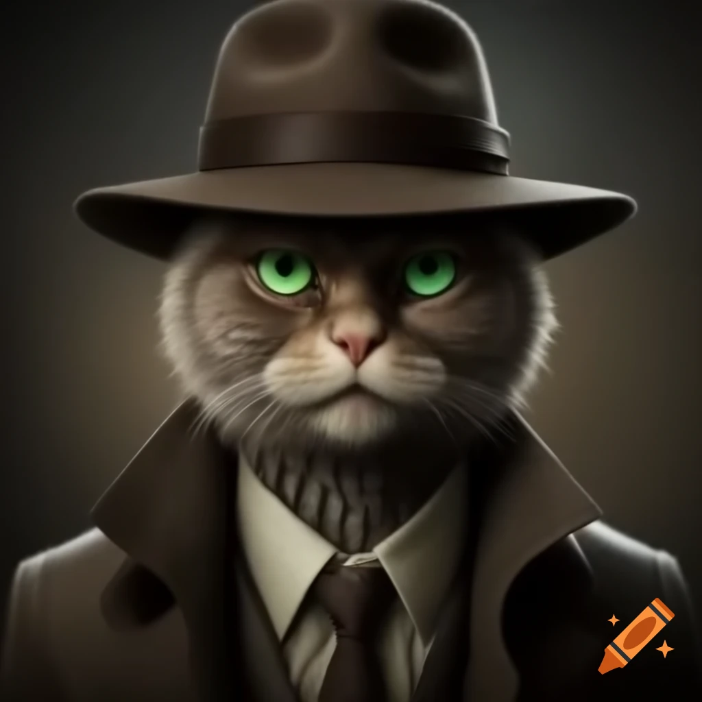 Detective character in a classic noir style