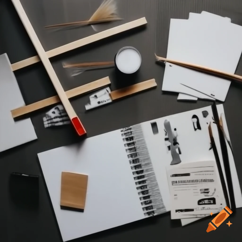 YouTube channel cover featuring crafting tools like toothpicks, paintbrush, and pencils
