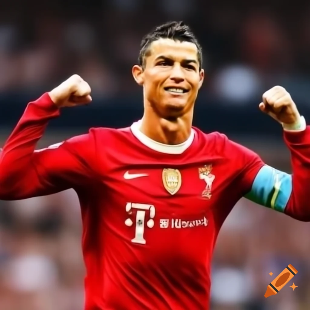 Ronaldo Playing Football On The Field On Craiyon