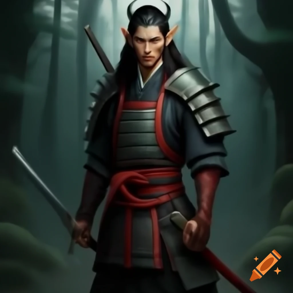 Elven samurai character design