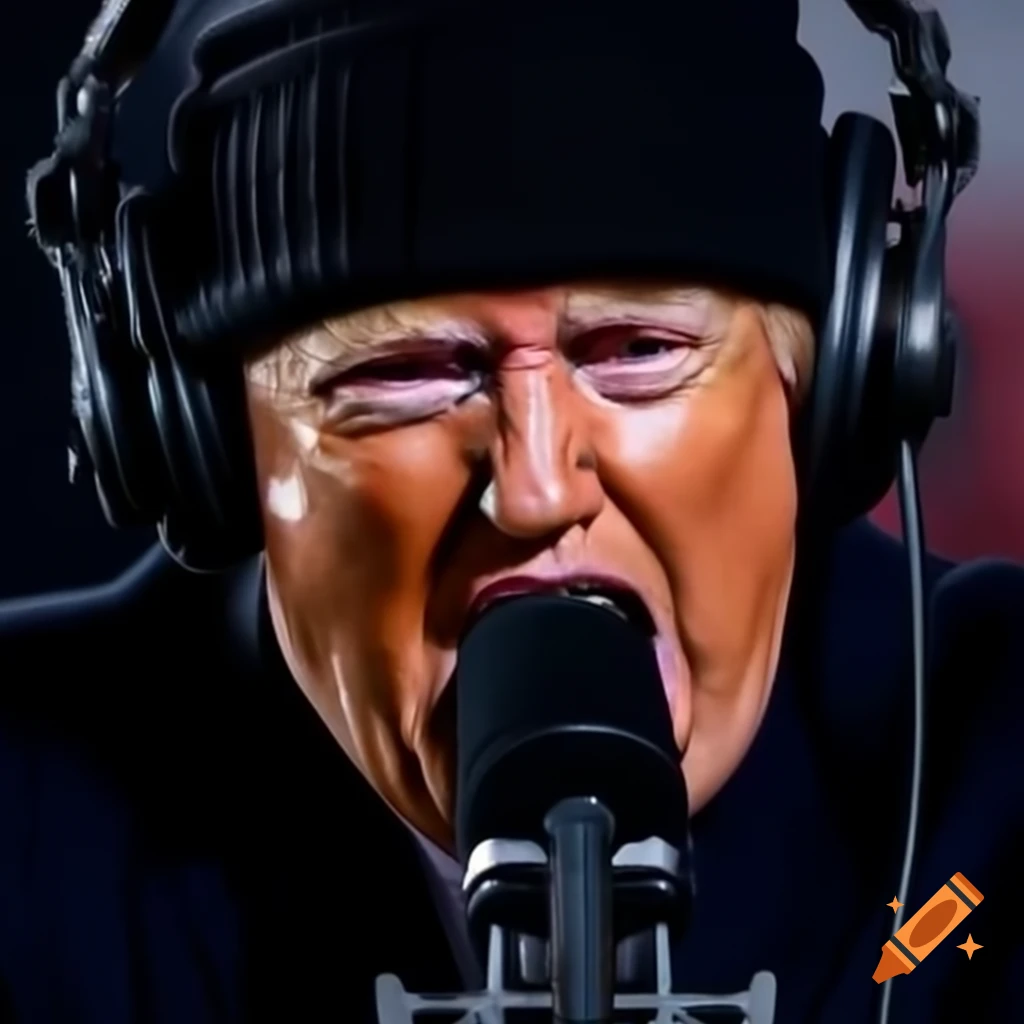 Angry social media influencer in black knit hat, live streaming conspiracy theories