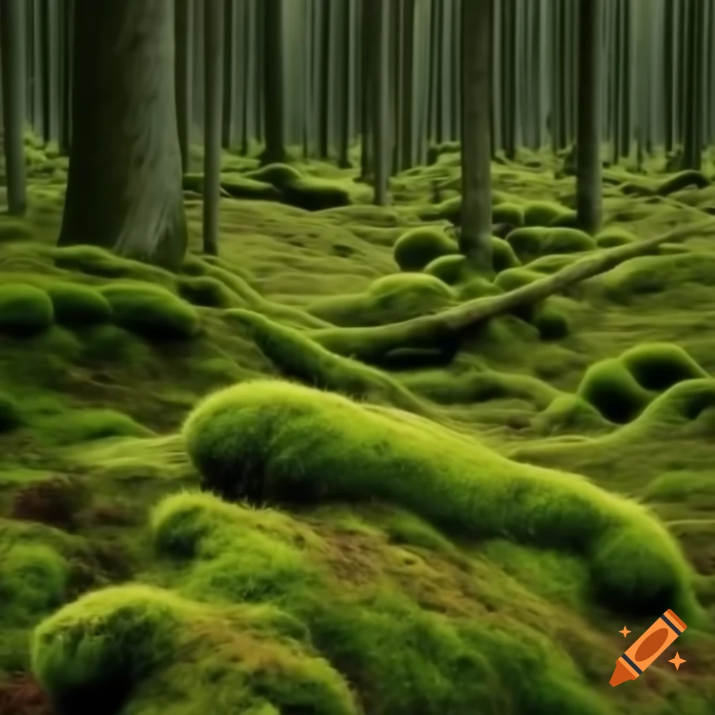 Lush mossy forest scene