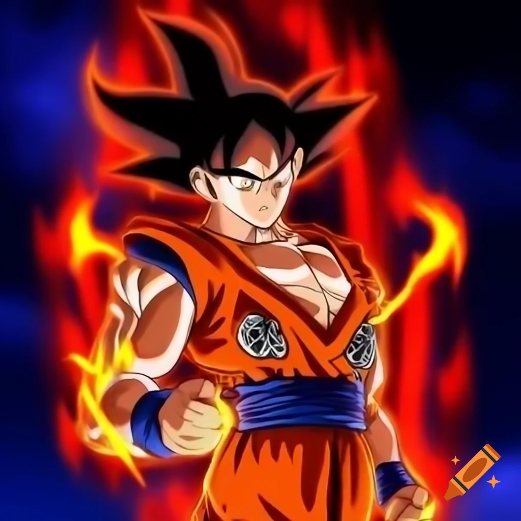 Goku confronting alien vampire goddess Zarkothian queen in dynamic battle scene