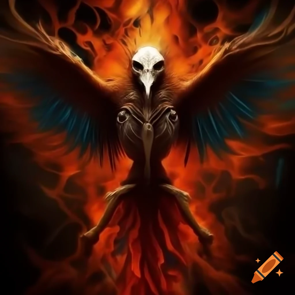 Skeletal Phoenix album cover with a punk style