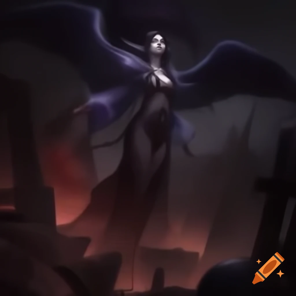 Aftermath of the Dream War with smoke and ruins, featuring Zarkothian